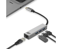 ACT USB-C hub 3.0, 3x USB-A, Gigabit ethernet AC7055