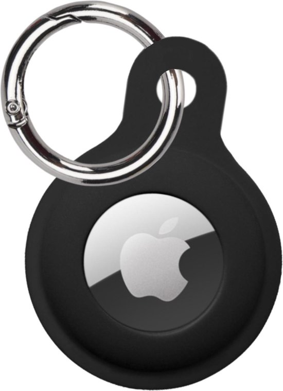 Hoesje Geschikt voor Apple AirTag Sleutelhanger Hoes Siliconen Hoesje - Siliconen Hoesje Geschikt voor Apple AirTag-Sleutelhanger Hoesje - Zwart - Nomfy