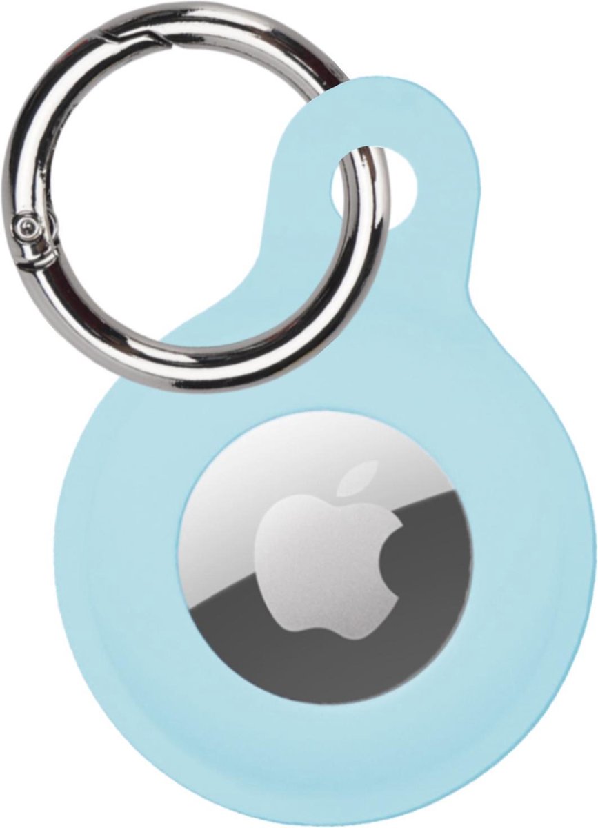 Hoesje Geschikt voor Apple AirTag Sleutelhanger Hoes Siliconen Hoesje - Siliconen Hoesje Geschikt voor Apple AirTag-Sleutelhanger Hoesje - Lichtblauw