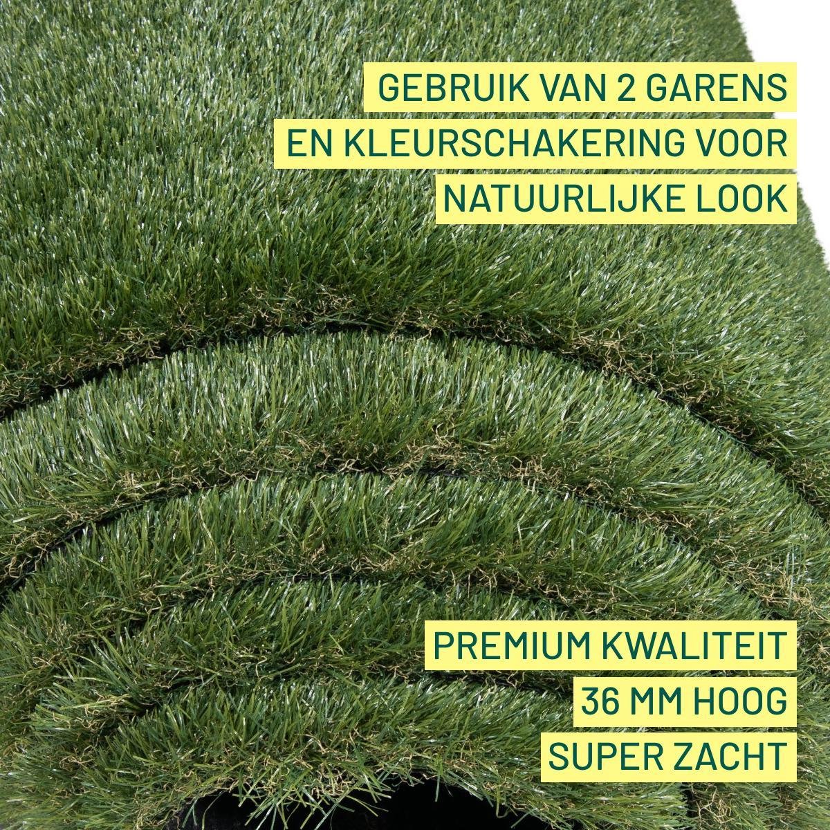 Kunstgras tortue verte - Tapis d' herbe 100x400cm - 36mm - Premium  Highlands - Gazon