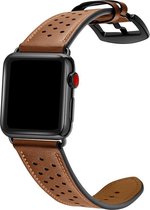 Q-DESYN® Apple Watch bandje 42 mm - 44 mm - 45 mm - Leer - Bruin