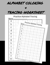 Alphabet Coloring and Tracing Worksheet