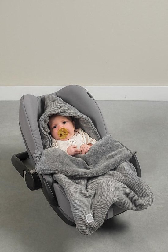 Jollein Voetenzak groep 0+ 3/5 punts gordel Basic Knit Stone Grey — afbeelding 4