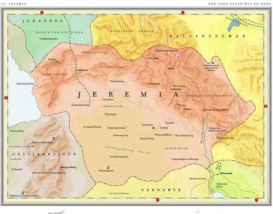 Jeremia - Poster - Kaart uit de Atlas van het Bijbelse Continent - Jean Klare -  30 x 40 cm