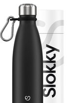 Slokky - Mono Black Thermosfles & Karabijnhaak - 500ml