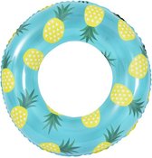 Orange85 Opblaas Zwemband - Ananas - 90 cm - Blauw - Geel - Waterspeelgoed - Opblaasband