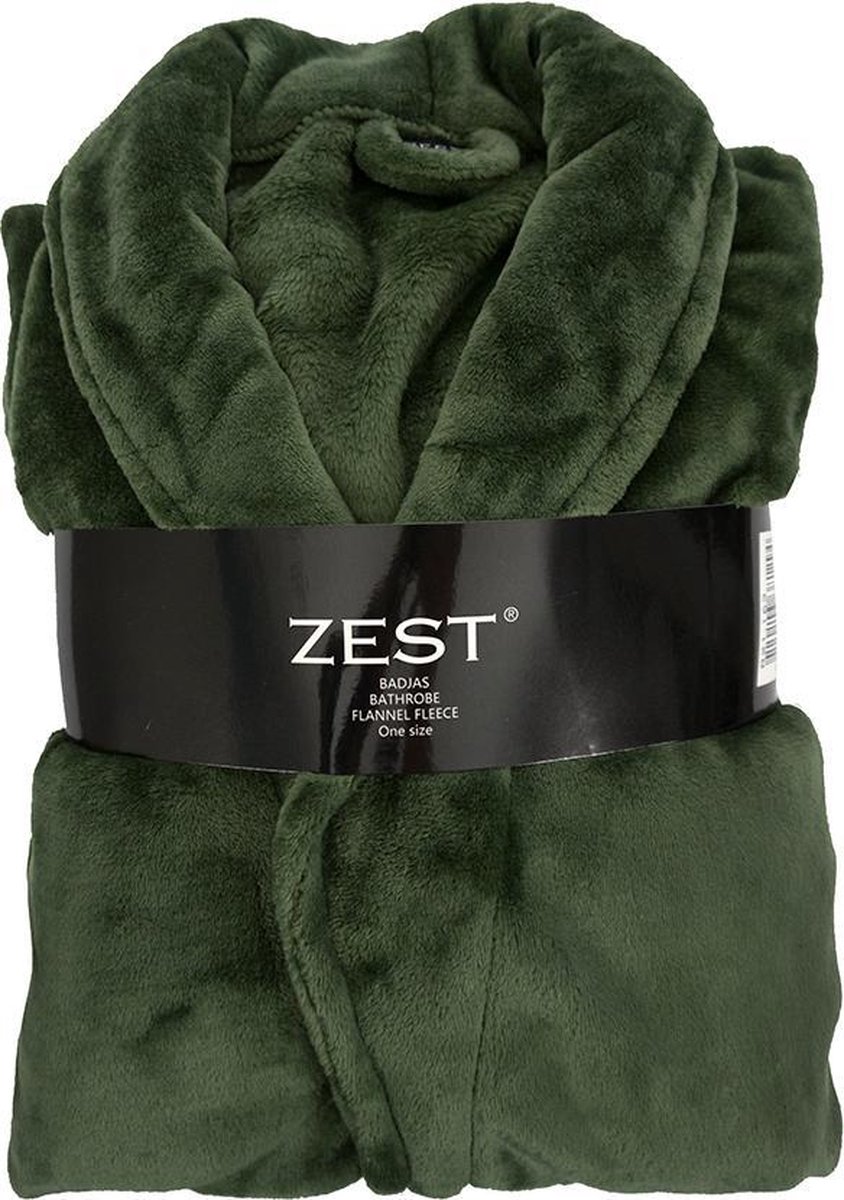 GAEVE | Zest - badjas - heerlijk warm, zacht fleece - Groen - maat L / XL |  bol.com