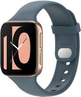 Siliconen Smartwatch bandje - Geschikt voor Oppo Watch siliconen bandje - grijsblauw - Strap-it Horlogeband / Polsband / Armband - Oppo 46mm