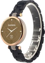 Stalen Smartwatch bandje - Geschikt voor  Garmin Lily stalen band - zwart - Strap-it Horlogeband / Polsband / Armband