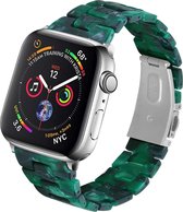 Resin Smartwatch bandje - Geschikt voor Apple Watch stalen band - groen - Strap-it Horlogeband / Polsband / Armband - Maat: 42 - 44 - 45 - 49mm