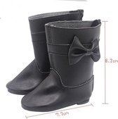 Dolldreams | Zwarte laarsjes voor pop - Poppen schoentjes formaat 7 cm geschikt voor baby born