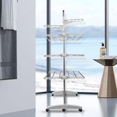 Herzberg Droogrek - Multifunctionele Opvouwbare - Bewegend Kledingrek - Wit - HG5015