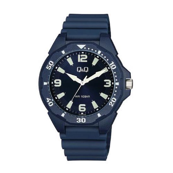 Belle montre de sport bleu fonc de Q Q 10 bars tanche adapt e au