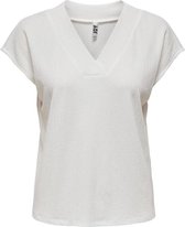 Jacqueline de Yong T-shirt Jdybadille S/s  V-neck Top Jrs 15238347 Cloud Dancer Dames Maat - XS