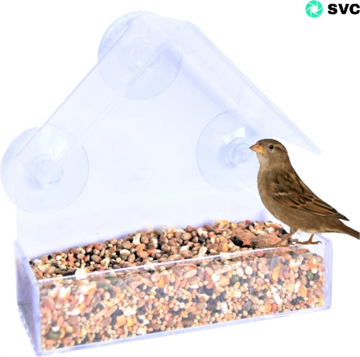 Doorzichtig Vogelhuisje - Vogelvoeder raam - Inclusief sterke zuignappen - Feed-It