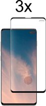 Samsung S10 Plus Screenprotector - Beschermglas Samsung galaxy S10 Plus Screen Protector Glas - Full cover - 3 stuks