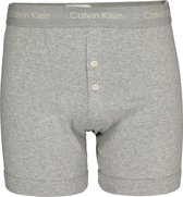 Calvin Klein Cotton boxer brief (1-pack) - heren boxer lang met knoop gulp - grijs melange -  Maat: M