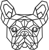 Hout-Kado - Franse Bulldog Kop - Large - Zwart - Geometrische dieren en vormen - Hout - Wanddecoratie - Buldog