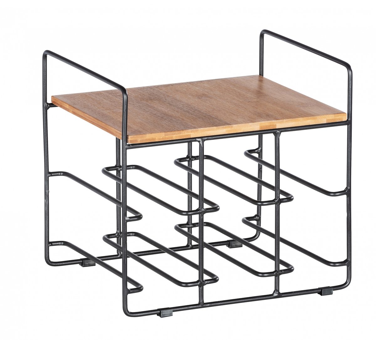 Wenko Wijnrek Loft 30 X 27,5 X 24 Cm Rvs/bamboe Zwart
