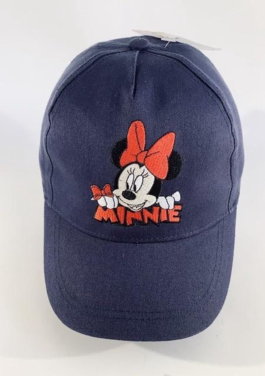 Disney Minnie Mouse cap - pet - katoen - geborduurd - donkerblauw - maat 54 cm (5-8 jaar)