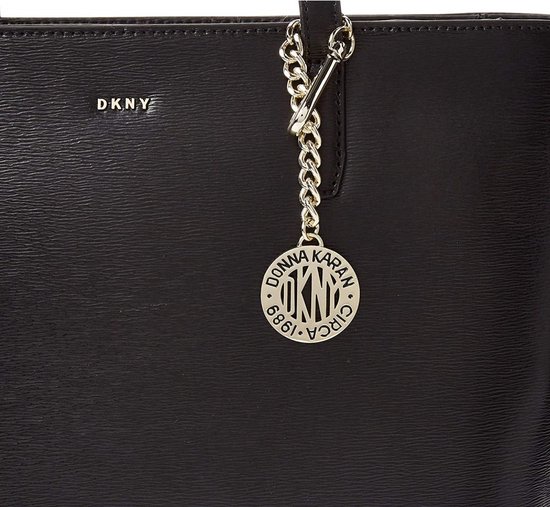 DKNY Cuir Sac shopper Sac à épaule Bryant Tote Black / Gold Noir