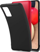 Flexibele achterkant Silicone hoesje zwart Geschikt voor: Samsung Galaxy A02S