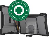 MaXCases Rugged Case - iPad 7 10.2 (2019)/iPad 8 10.2 (2020) - Antibacterieel- incl. schermprotector- Zwart