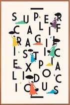 JUNIQE - Poster met kunststof lijst Supercali -30x45 /Kleurrijk