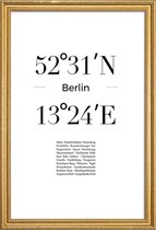 JUNIQE - Poster met houten lijst Berlin Icons -13x18 /Wit & Zwart