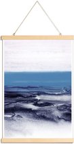 JUNIQE - Posterhanger Blauw Landschap - abstract -40x60 /Blauw & Grijs