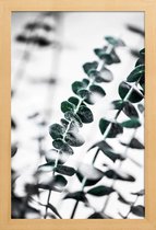 JUNIQE - Poster met houten lijst Eucalyptus 1 -13x18 /Groen & Wit