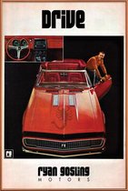 JUNIQE - Poster met kunststof lijst Drive -20x30 /Rood & Zwart
