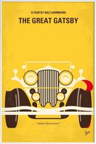 JUNIQE - Poster in kunststof lijst The Great Gatsby -30x45 /Geel
