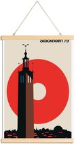 JUNIQE - Posterhanger Vintage Stockholm 79 -40x60 /Bruin & Rood