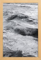 JUNIQE - Poster in houten lijst Take Me Surfing -20x30 /Grijs & Wit