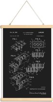 JUNIQE - Posterhanger Legoblokje - Patentopdruk - Blauwdruk -60x90