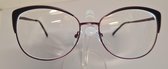 Leesbril +2.0 / halfbril van metalen frame / bril op sterkte +2,0 / DONKERBLAUWE metaal / unisex leesbril met microvezeldoekje / dames en heren leesbril / Aland optiek 017 / lunett