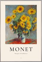 JUNIQE - Poster in kunststof lijst Monet - Bouquet of Sunflowers