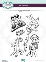 Creative Expressions Clear stamp - Katten musical - A5 - Set 6 stempels