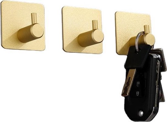 Handdoek Haakjes Badkamer ‘Goud’ RVS – 4 Stuks – Kapstok - Handdoek Rek Badkamer – Badkamer Accessoires – Handdoekhaakjes