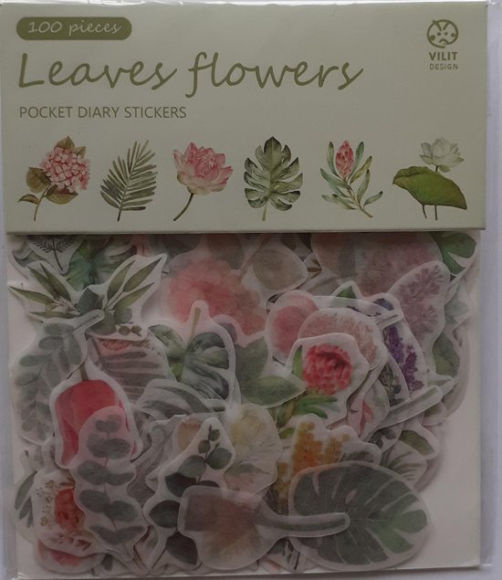Washi Stickers Bloemen En Bladeren – 100 Stickers – Bloemen En Planten En Bladeren Sticker – Bullet Journal – Stickers Voor Volwassenen – Scrapbooking – Agenda Stickers – Decoratie Sticker Washi Tape