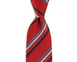 JB Collection - Stropdassen - stropdas London Connection - rood / grijs / marineblauw / wit