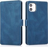 GSMNed - Leren telefoonhoesje blauw - Luxe iPhone 12 mini hoesje - portemonnee - pasjeshouder iPhone 12 mini - blauw