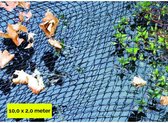 Afdeknet 10,0 x 2,0 meter -Vijver afdeknet - Vijvernet - Vijverbescherming - Vogelnet - Tuinnet - 17 mm