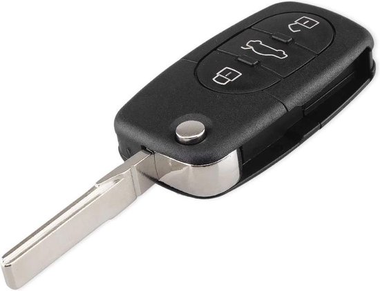 Autosleutel 3 knoppen klapsleutel HURSB8 + Batterij CR2032 geschikt voor Audi  sleutel... | bol.com