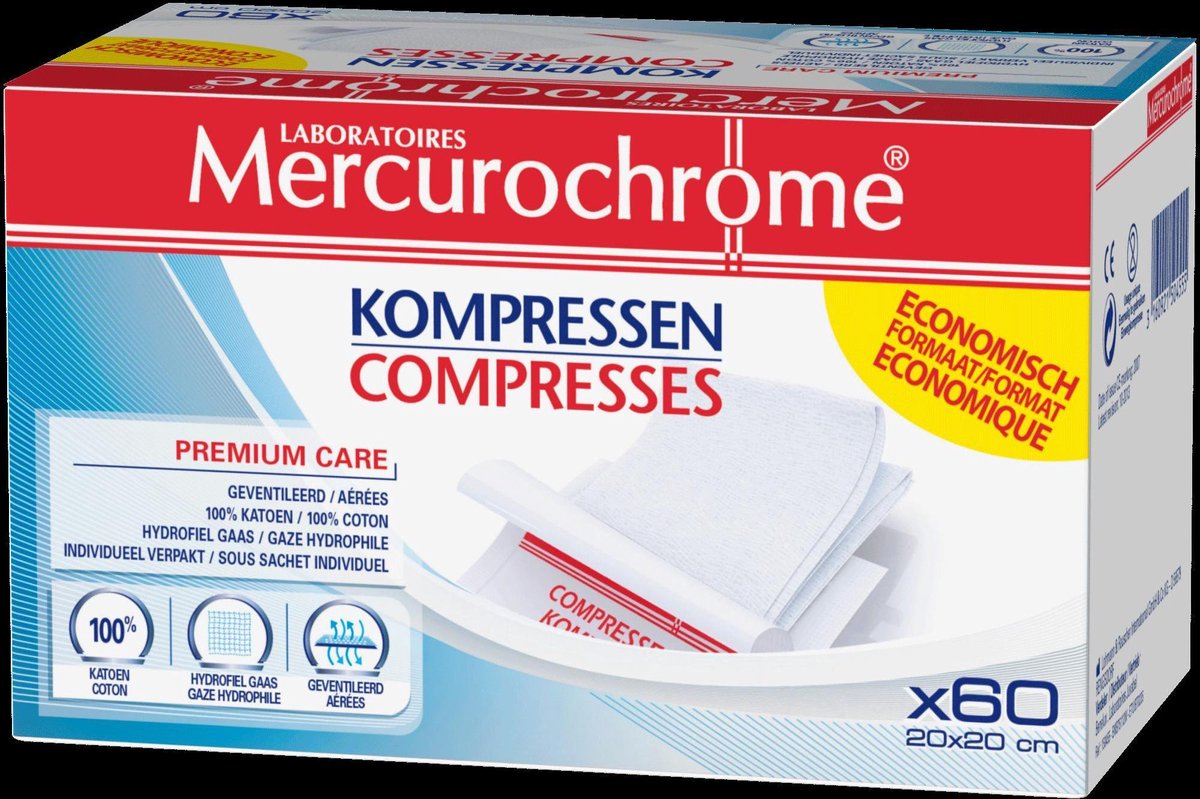 Goedkoopste Mercurochrome Kompressen 5x5cm