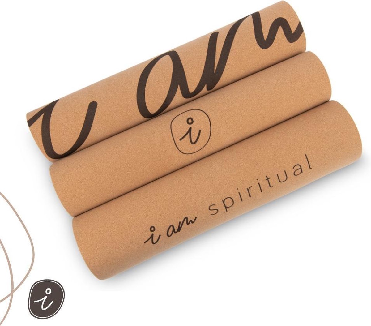 I AM Spiritual Yoga Mat Kurk - 4mm Extra Dik Antislip thumbnail 6