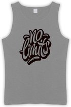 Grijze Tanktop met  " No Limits " print Zwart size L