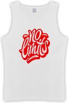 Witte Tanktop met  " No Limits " print Rood size XXXL