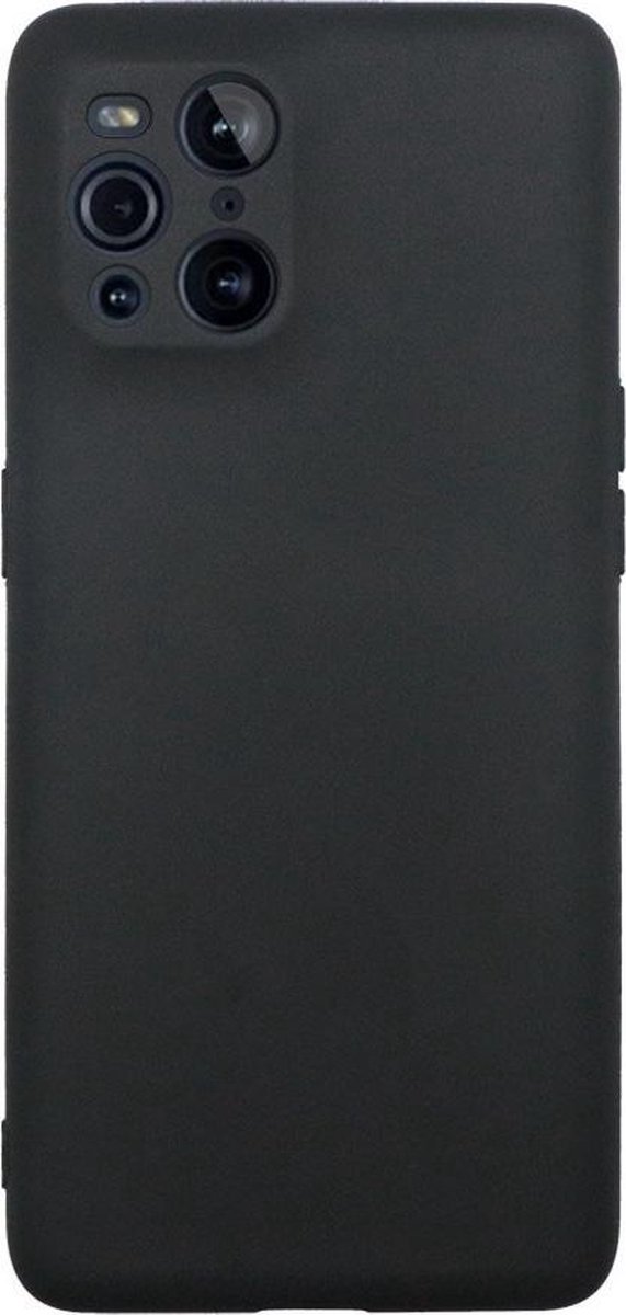 Geschikt voor Oppo Find X3 Hoesje - Oppo Find X3 Pro Hoesje - Siliconen - Oppo Find X3 Hoesje - Oppo Find X3 Pro Hoesje - Zwart Siliconen Case
